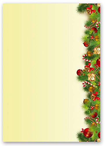 50 Blatt Briefpapier Weihnachtspapier WEIHNACHTSGRÜSSE - DIN A4 Format