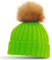 Caspar Damen klassische Winter Mütze/Strickmütze mit großem Fellbommel - viele Farben, Farbe:neon grün