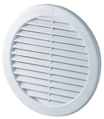 Lüftungsgitter Ø 200 mm weiß 20 cm mit Insektennetz und Flansch rund Abluftgitter Abluft Zuluft Lüftung Gitter TRU 20K