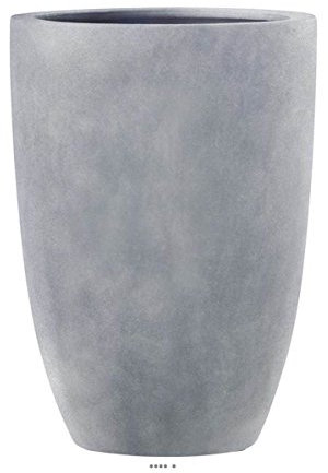 Artificielles.com - Behälter aus Glasfasern/Verbundwerkstoff Farn, außen, Säule D47 x H67 cm, dunkelgrau – Höhe: 67 cm – Farbe: Blei-Grau