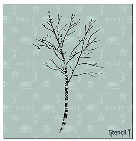 Stencil1 6 x 6 Schablone Birke Baum, Acryl, Mehrfarbig