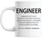 Taza con definición de ingeniero: gran idea de regalo. Taza para café o té