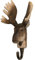 WILDLIFEGARDEN Wildlife Garden WG508 Haken Elch - Handgeschnitzter Tierhaken aus Holz und Metall - Sammlung Europäische Tiere
