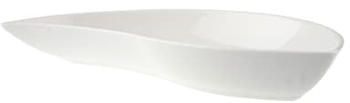 Villeroy & Boch - NewWave Move Curved Bowl, porcelain bowl with teardrop shape, dishwasher and microwave safe, white, 28 x 15 cm