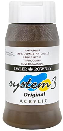 Daler-Rowney System3 Acrylic Paint, Plastic Pot, 16.91oz - 500 ml, Raw Umber