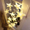 hellum Lichterkette Innen mit Sternen, 10 LED Stern beleuchtet gelb, 1,35m beleuchtete Länge batteriebetrieben 3xAA, transparentes Kabel, Weihnachtsbeleuchtung Innen Fenster, Weihnachtsdeko 570434