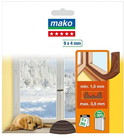 100 m Fensterdichtung Türdichtung E-Profil braun selbstklebend Dichtung