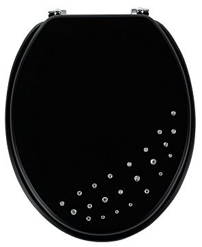 Diamante Toilet Seat - Black D-Shaped Luxury Toilet Seat