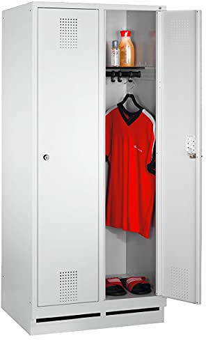 C und P Umkleideschrank mit 2 Abteil Spind Spint Schließfachschrank Abteilbreite: 40 cm