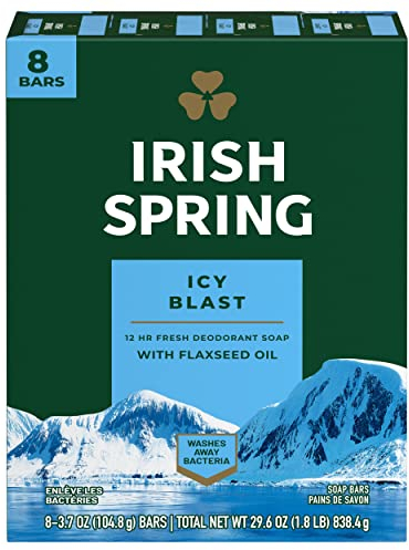 Irish Spring Icy Blast Cool Refreshment Deodorant Soap 8 x 120 ml (Blockseifen)