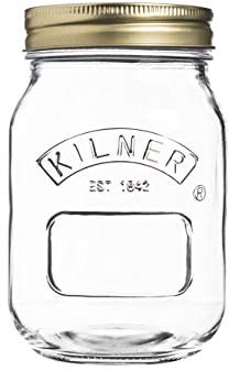 Kilner Preserve Jar 0.5L (500ml) Round Glass Screw Top Lid Preservation Storage Jar for Jams Chutneys Small Pickled Fruits
