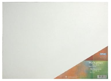 Stylex 28669-P10 - Malkarton, 40 x 60 cm. 10er Packung, Karton 3 mm stark, mit 100 Prozent Baumwollgewebe bespannt, weiß grundiert, für Öl-, Acryl- und Temperafarben, Gouache - Malerei