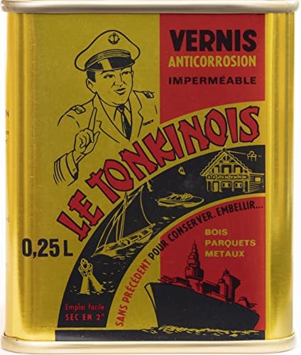 Le Tonkinois VERNIS farblos | bewährter Naturöl-Lack für den Innen und Aussenbereich, schichtbildend und sehr glänzend | Bootslack, Holzlack und Lack für Küchenarbeitsplatte (250ml)