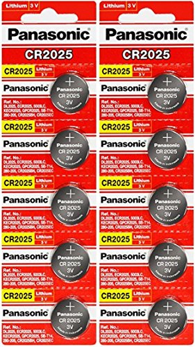 Panasonic CR2025 3 Volt Batteria a bottone al litio (10 pz)