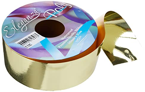 Eleganza 1 x Polyband, wasserdicht, metallic-gold, 50 mm x 25 m