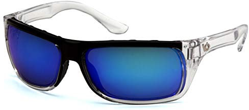 Venture Gear Vallejo - Gafas de seguridad con marco transparente/lente antivaho con espejo azul hielo