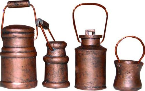 Krippenzubehör, Milchkanne kupfer 4tlg. 3 bis 8cm