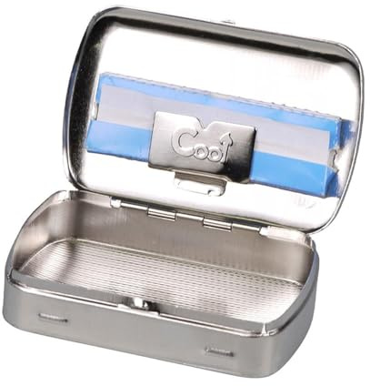Tabakdose vernickelt Sonne mit Clip 8,5x5,5cm