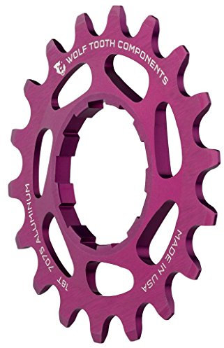 Wolf Tooth CNC Machined Aluminum Singlespeed Cogs in Colors (Purple, 18t)