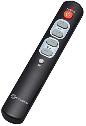 amplicomms BKR-102 11 universel telecomando con tasti grandi lernfaehige per anziani NERO