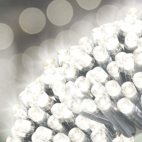 GardenKraft 15430 50 Bright White Solar Powered Outdoor LED String Lights / 4.9m Coverage / IP44 Weatherproof/Auto-On/Garden, Weddings, BBQs, Parties