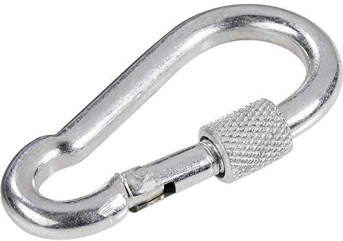 TOOLCRAFT 486747 Karabinerhaken mit Schraubverschluss, 80 mm L x 8 mm B