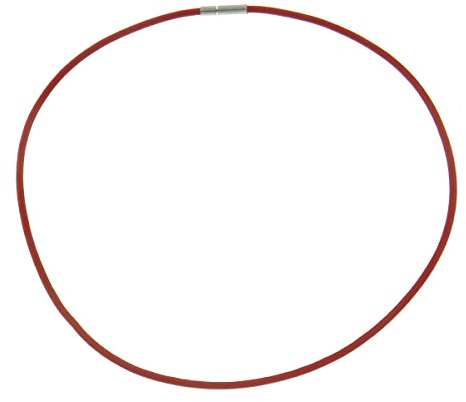 Lederhalskette, Rot, 2 mm, Bajonettverschluss, ca. 45 cm lang