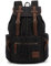 KAUKKO Mochilas de lona vintage para hombre, mochila casual con cordón, 3-Negro, Talla única, Mochilas daypack