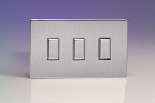 Varilight Triple V-Pro Multi-Point Companion Controller - Screwless Brushed Steel With Brushed Steel Buttons