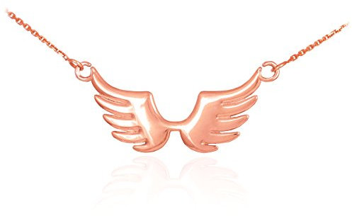 Little Treasures 14 ct Rose Gold Angel Wings Necklace