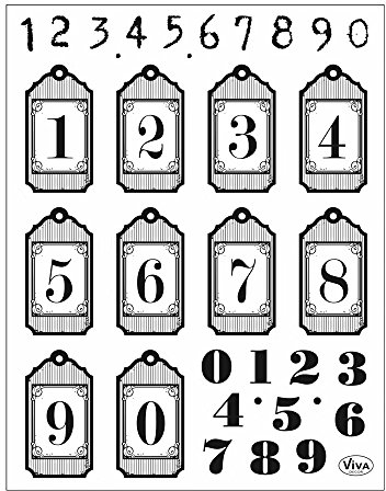 Viva Decor® Clear-Stamps (Zahlen) Silikon Stempel - Prägung Stempel - DIY Dekoration stanzen - Stempel Silikon - DIY Stamp - Stempel Prägung - Made in Germany