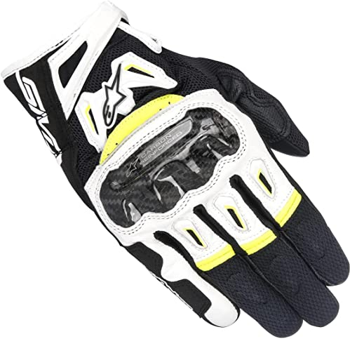 Alpinestars - Motorradhandschuhe SMX-2 Air Carbon V2 Schwarz Weiss Gelb Fluo - M