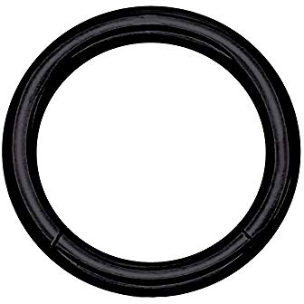 eeddoo Piercing-Ring Segment-Clicker Segment-Ring Schwarz Edelstahl 1,6 mm x 12 mm