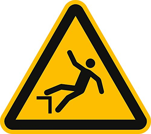 Schild Warnung vor Absturzgefahr 20cm sl Alu gemäß ISO 7010, W008