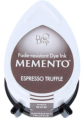 Tsukineko Memento Dew Drop Stempelkissen - Braun, Espresso Truffle - Klein - Undurchsichtig, Wasserfest, Beständig Gegen Ausbleichen - Embossing