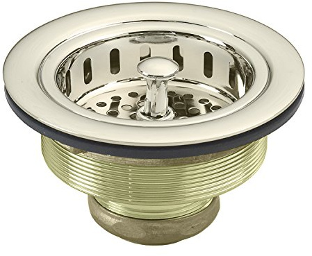 Westbrass D214-05 Post Style Kitchen Basket Strainer, Polished Nickel, Single