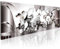 B&D XXL - Tableau décoratif nature 135x45 cm - Impression sur toile en noir et blanc - Décoration murale pour salon et chambre - Gris noir - Fleurs nature orchidées plantes b-A-0086-b-d