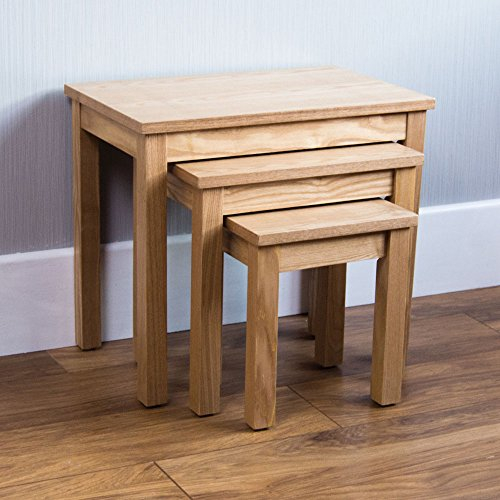 Vida Designs Oakridge 3 Satztische, Beistelltisch, Ablagetisch, Magazine Zeitschriften, Nachttisch, Flur Korridor Eingang Wohnzimmer, Holz