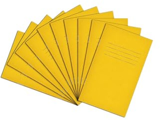 Rhino A6+ Exercise Books, 48-Page / 7mm Lined with Centre Margin Paper Notebook, 100-Pack, Writing Book, Office & School Stationery Supplies, Yellow