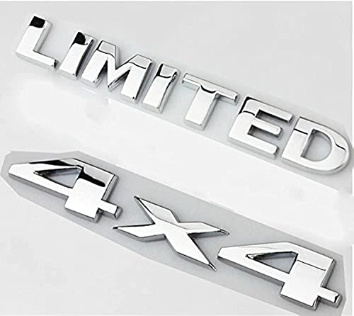 Yoaoo-oem® 2 Stück (1 Set) Auto Tuning 4 x 4 Chrom Logo 3D Aufkleber Emblem Logo Aufkleber Liberty Namensschild Abzeichen + Limitierte Kofferraumhaube Tür für Ford Jeep Grand Cherokee Wrangler Compass