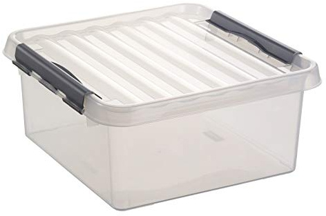 6x SUNWARE Q-Line Box - 18 Liter - 400 x 400 x 180mm - transparent/metall