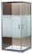 Duschkabine 70 x 90 cm Eck eckig Ponsi Serie Gold Kristall Siebdruck mit Schiebetüren
