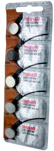 Maxell Watch Battery Button Cell SR1130SW 390 Pack of 5 Batteries by Maxell