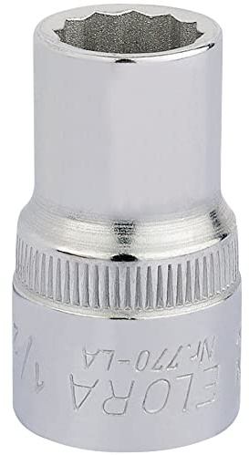 Draper 24351 Elora Bi-Hexagon Socket, 1/2 Square Drive, 1/2 AF, Blue