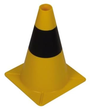 Perel Cono stradale per delimitazione zone, nero/giallo, uso ricreativo, 30 cm