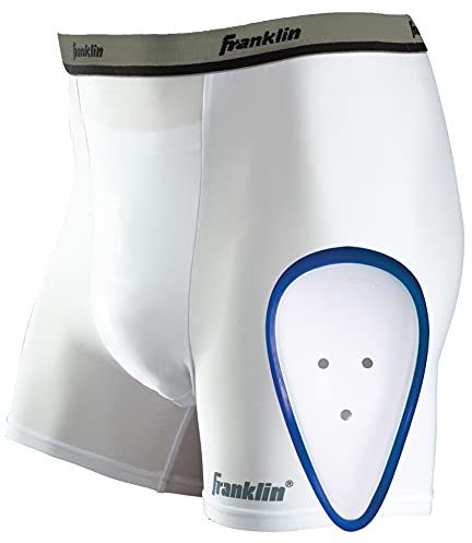 Franklin Sports Kompressions-Shorts für Erwachsene, mit Körbchen, Größe XL, Weiß