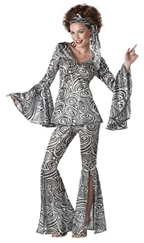 California Costumes Damen Foxy Lady Disco Kostüm, Weiß, Schwarz, XL