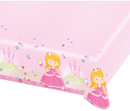 Amscan 9900398 - Tischdecke Prinzessin, Größe 120 x 180 cm, Kunststoff, My Princess, Schloss, Blumen, Kinderparty, Mottoparty, Geburtstag