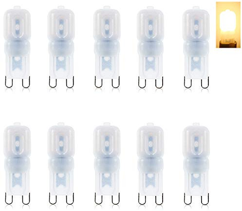 Vansuky AC220V G9 3W (10 Packungen) warmweiß dimmbar Led Lampen, 2835SMD Energiesparlampe. 300lm entspricht 20W Halogenbirne, 360° Abstrahlwinkel