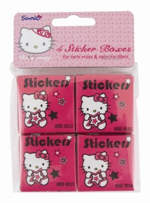 SHATCHI SHATCHI-941 Hello Kitty Sticker Boxes Party Bag Fillers, Pack of 4, Multi